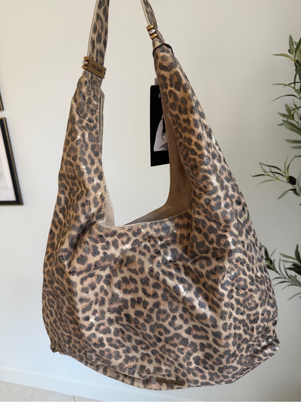 Steve Madden Leopard-Print Hobo Bag with Matching Crossbody